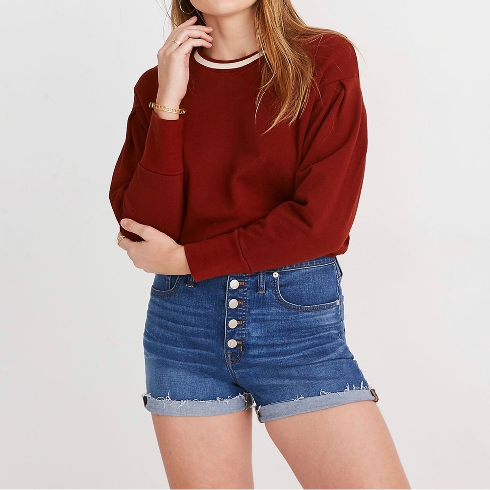 Madewell High-Rise Denim Shorts Button-Front Edition
